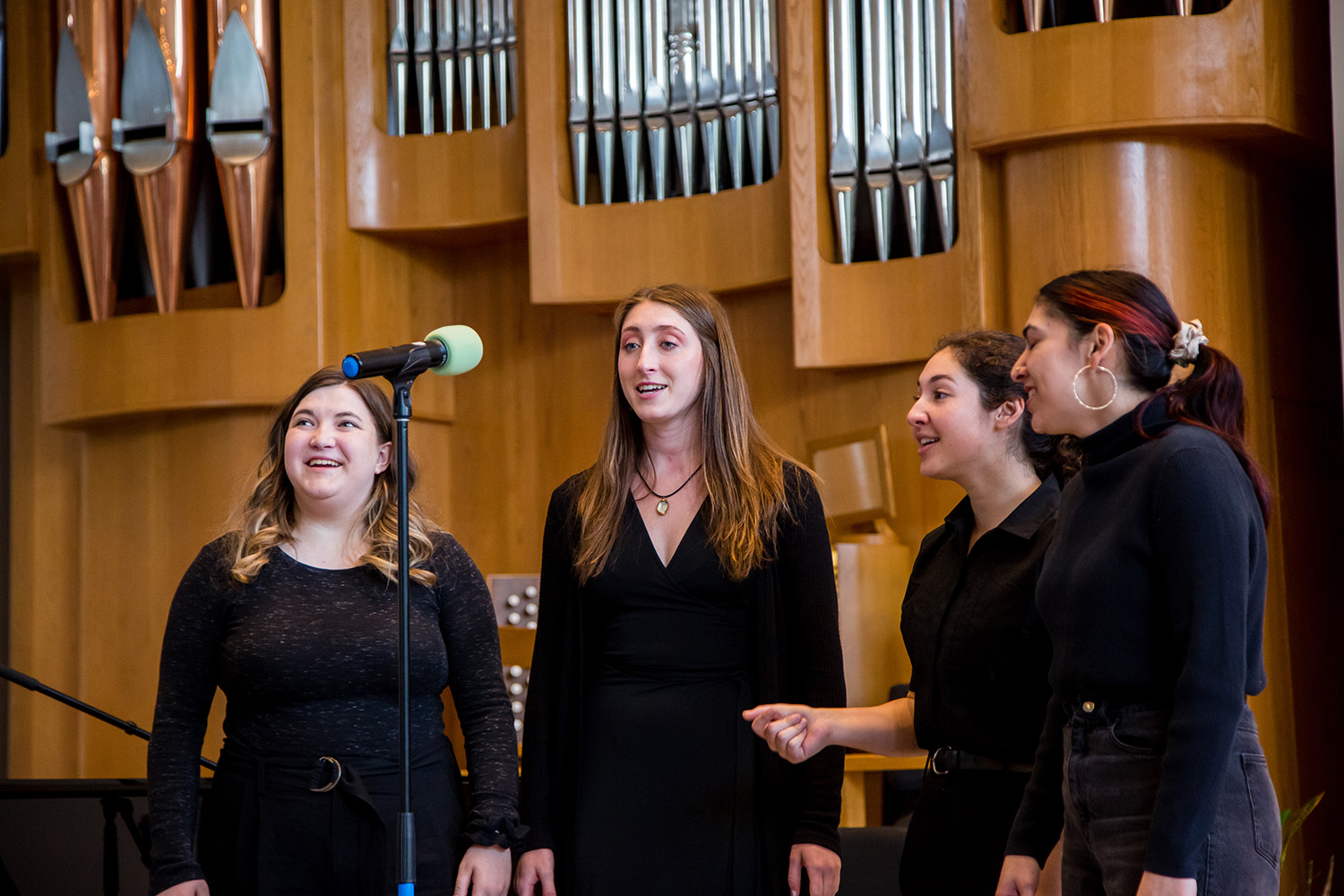 Students singing in choir