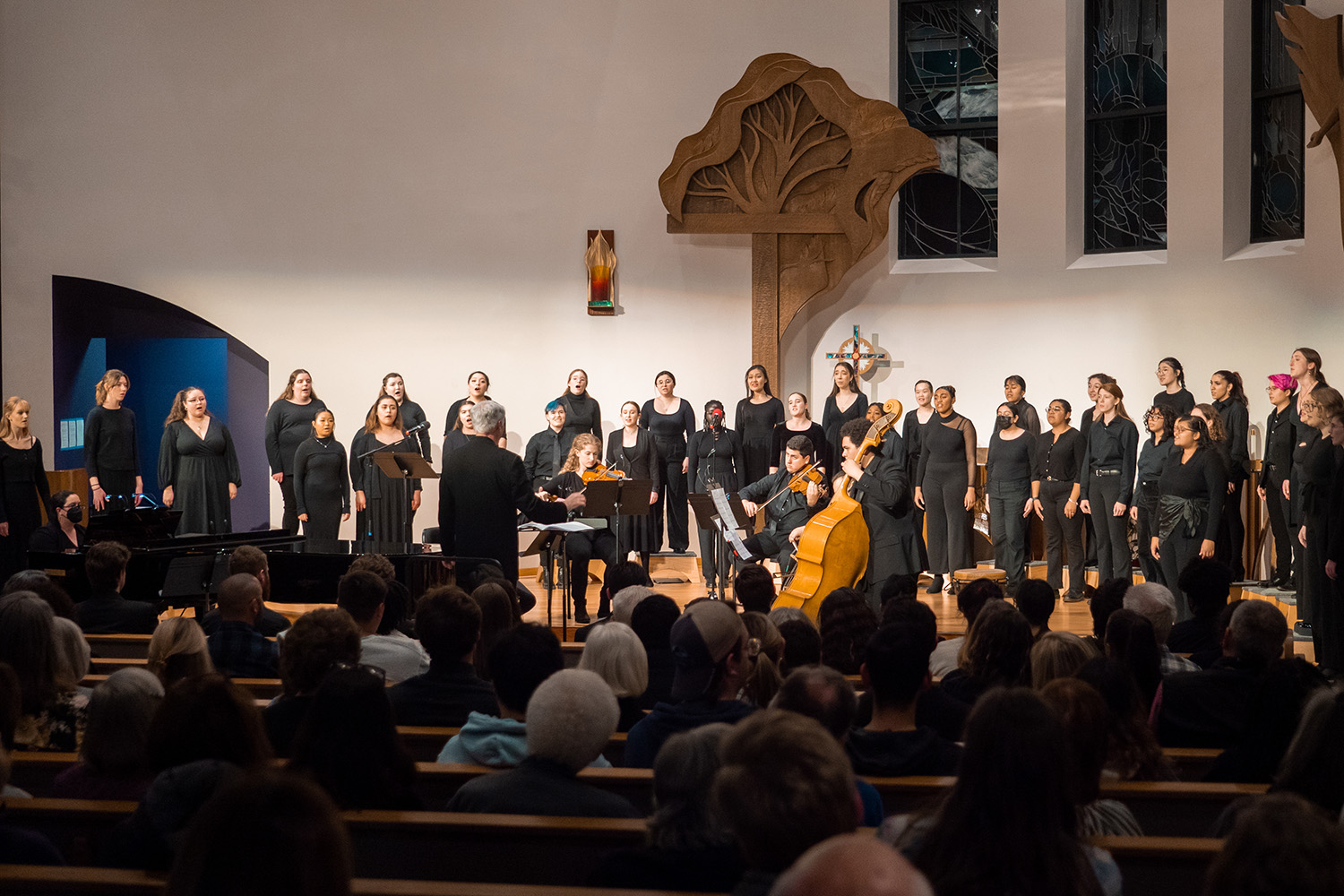 Students performing music